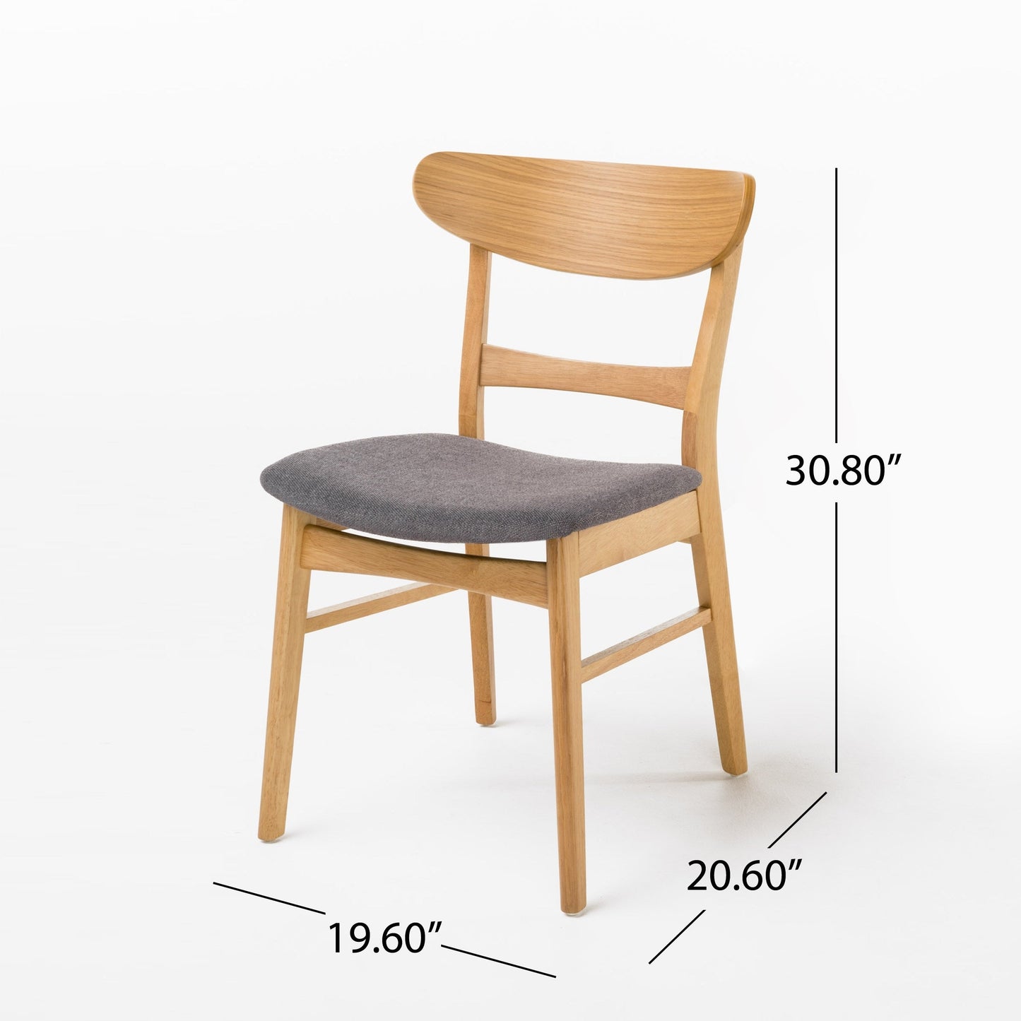 Abrielle Mid-Century Modern Upholstered Rubberwood Dining Chair (Set of 2) by Christopher Knight Home