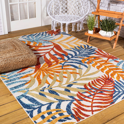 JONATHAN Y Aydin Palm Leaves Indoor/Outdoor Area Rug