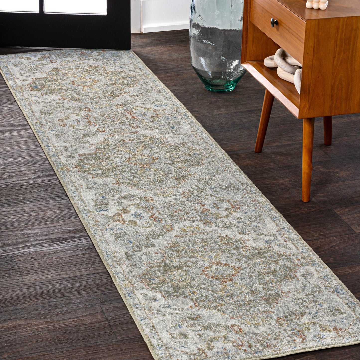 JONATHAN Y Brandy Bohemian Medallion Low-Pile Machine-Washable Cream/Terra Area Rug