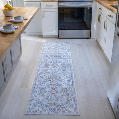 JONATHAN Y Brandy Bohemian Medallion Low-Pile Machine-Washable Cream/Terra Area Rug