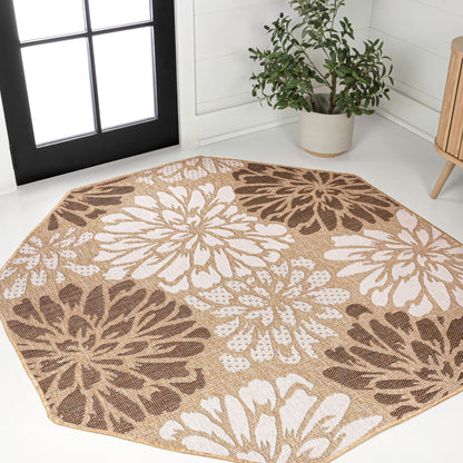 JONATHAN Y Floral Textured Weave Indoor/Outdoor Area Rug