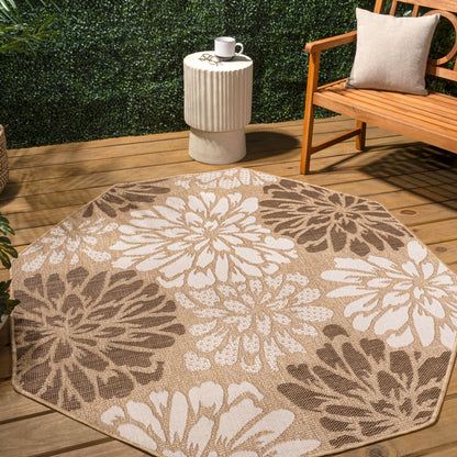 JONATHAN Y Floral Textured Weave Indoor/Outdoor Area Rug