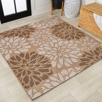JONATHAN Y Floral Textured Weave Indoor/Outdoor Area Rug