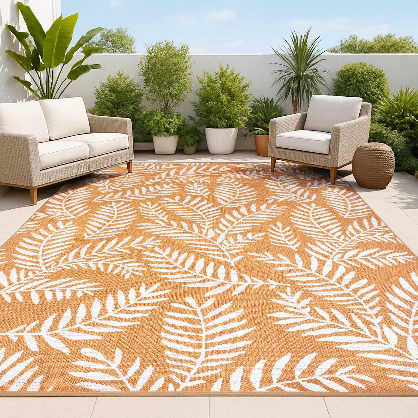 JONATHAN Y Galon Palm Frond Indoor/Outdoor Area Rug