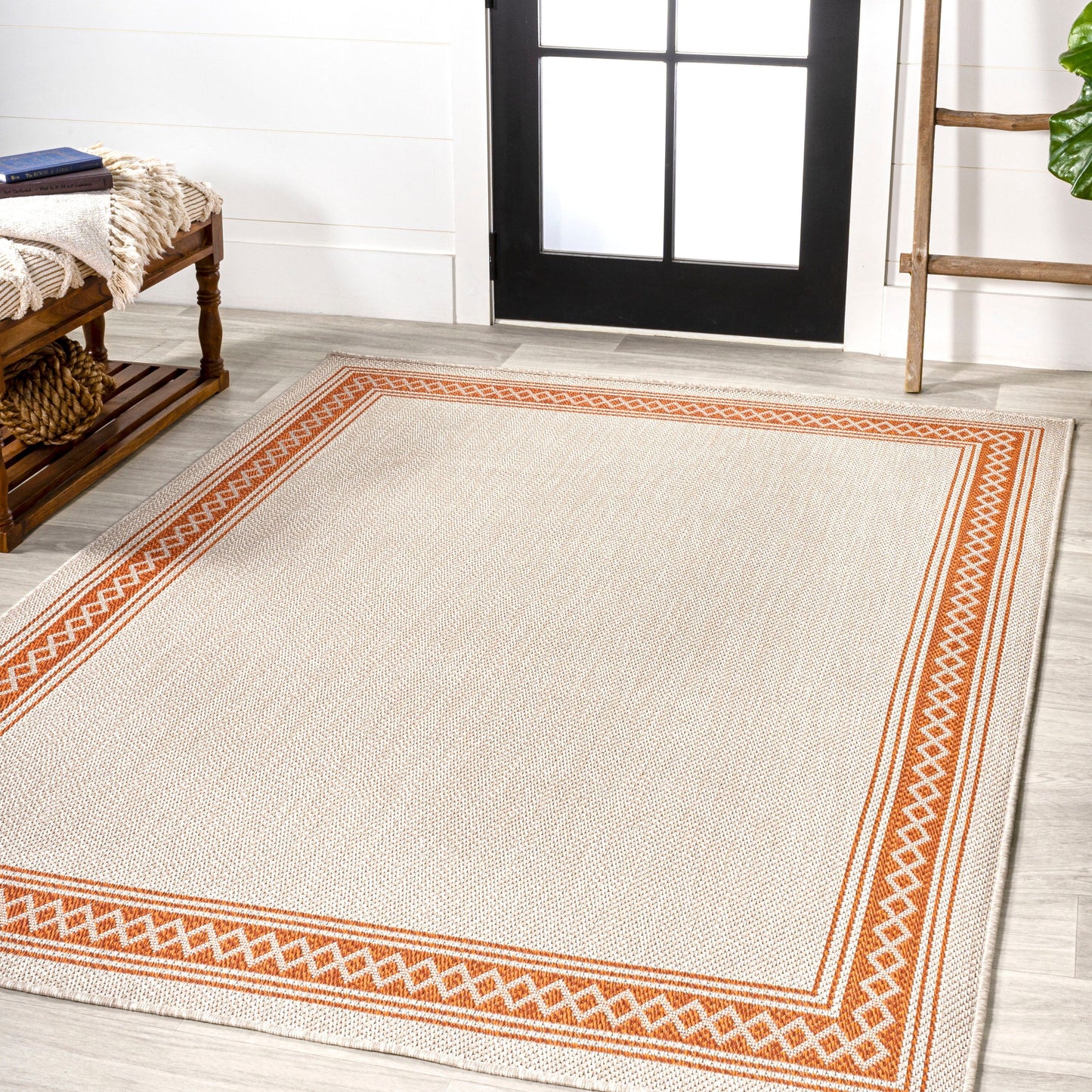 JONATHAN Y Havana Classic Diamond Border Indoor/Outdoor Area Rug