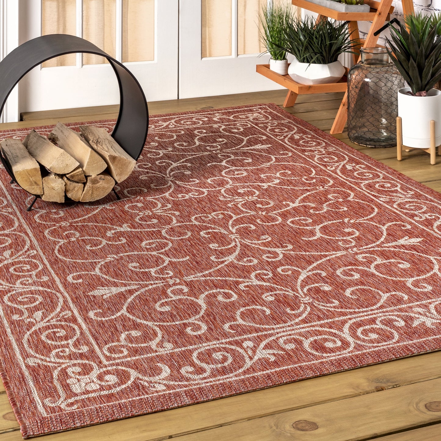 JONATHAN Y Filigree Textured Weave Indoor/Outdoor Area Rug