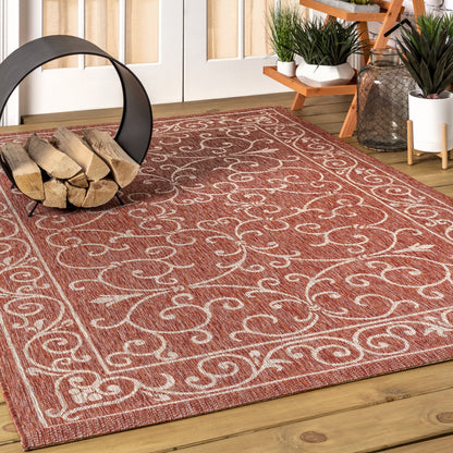 JONATHAN Y Filigree Textured Weave Indoor/Outdoor Area Rug