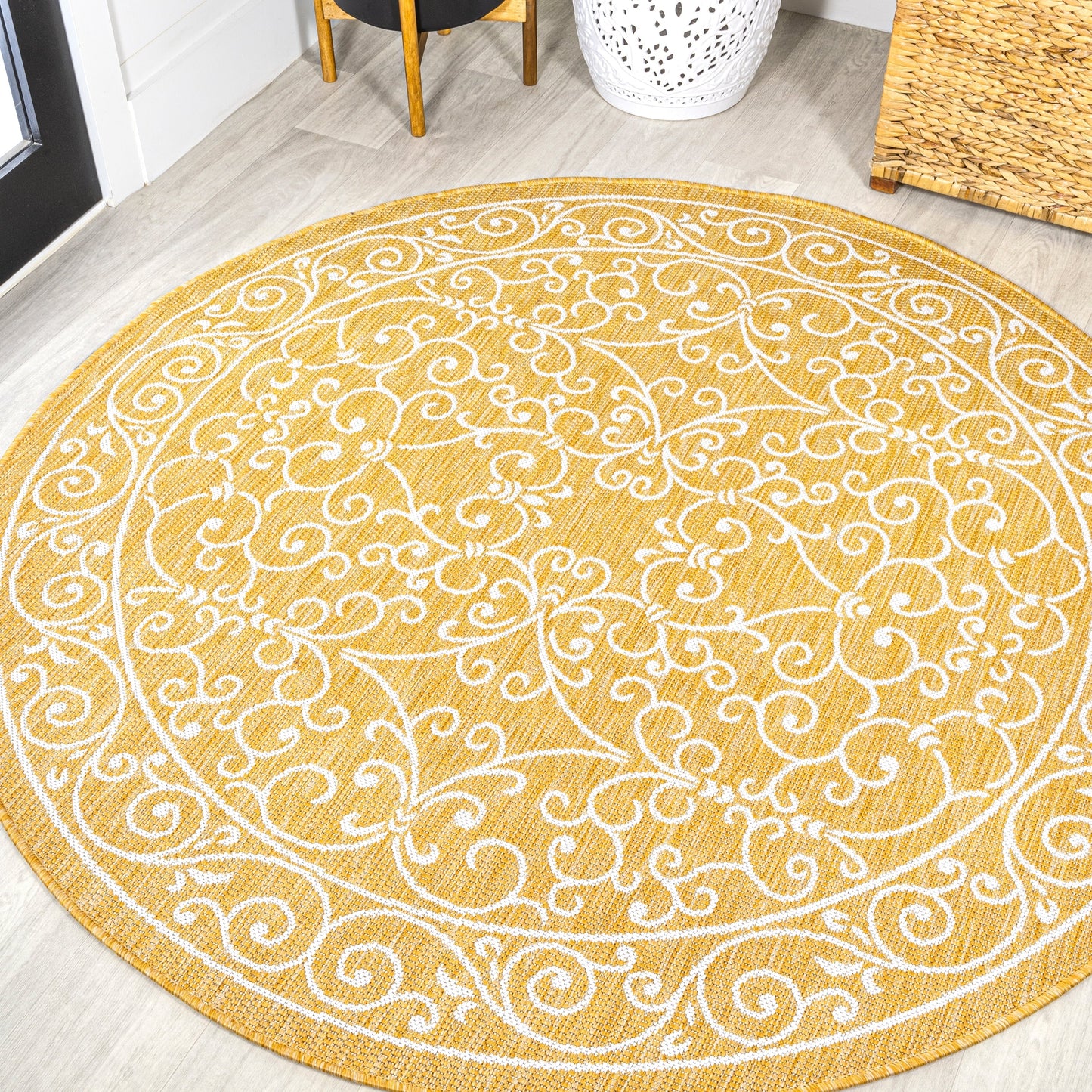 JONATHAN Y Filigree Textured Weave Indoor/Outdoor Area Rug