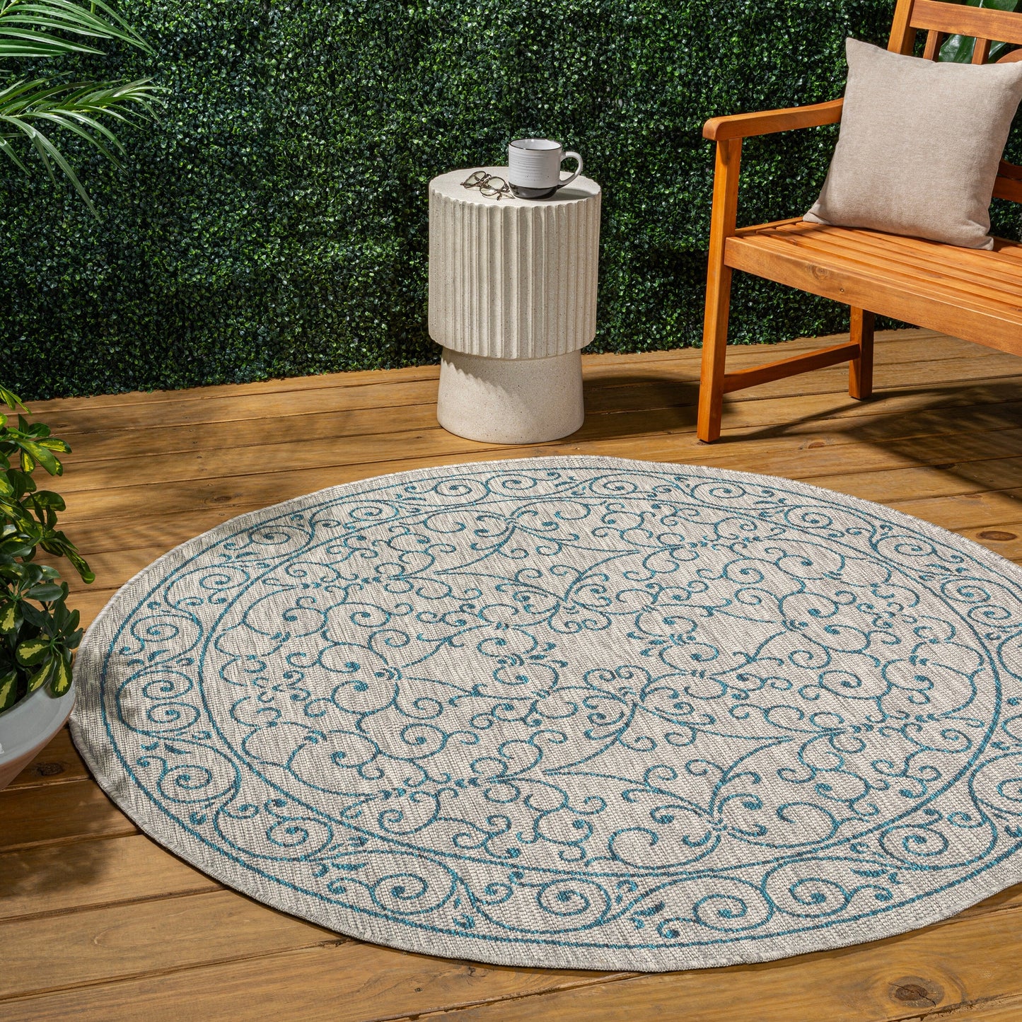 JONATHAN Y Filigree Textured Weave Indoor/Outdoor Area Rug