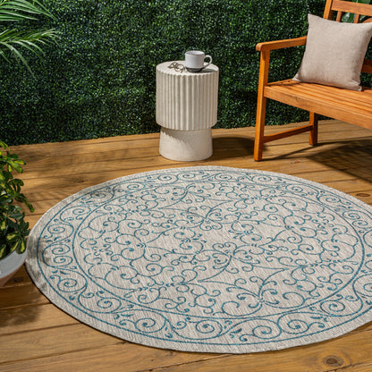 JONATHAN Y Filigree Textured Weave Indoor/Outdoor Area Rug