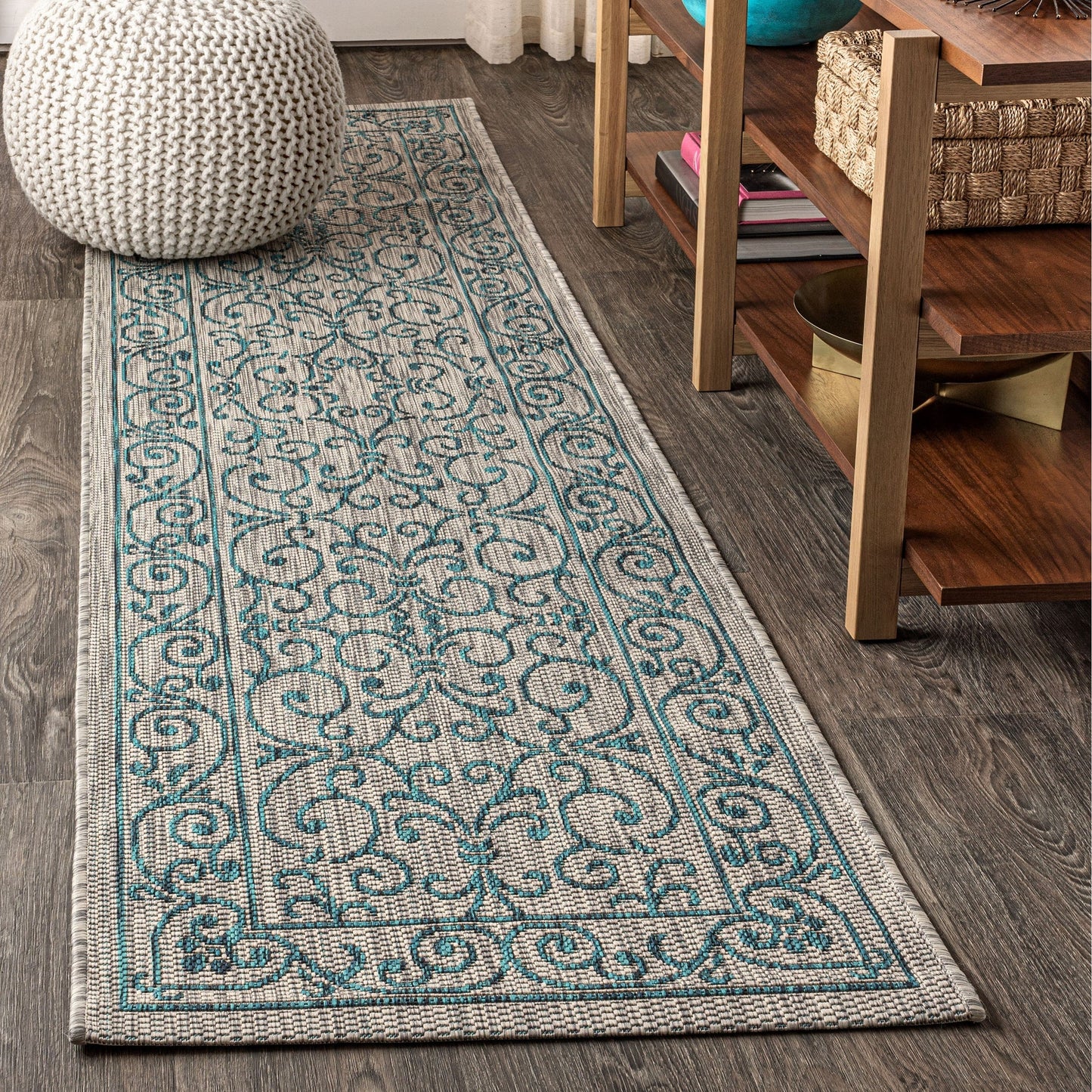 JONATHAN Y Filigree Textured Weave Indoor/Outdoor Area Rug