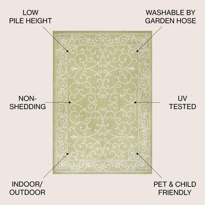 JONATHAN Y Filigree Textured Weave Indoor/Outdoor Area Rug