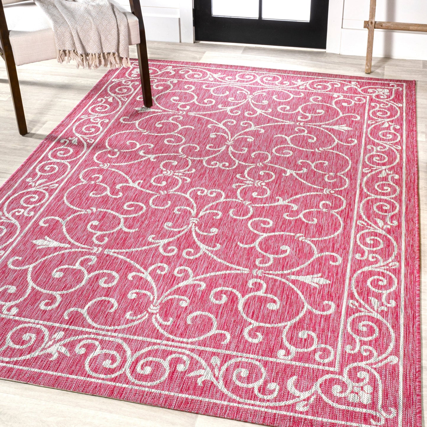 JONATHAN Y Filigree Textured Weave Indoor/Outdoor Area Rug