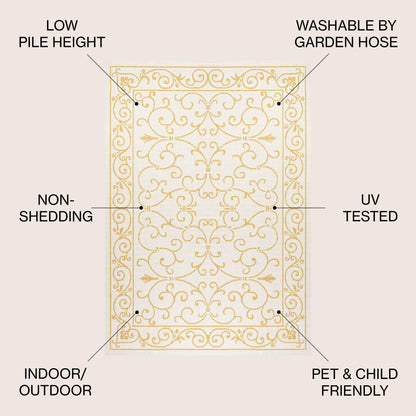 JONATHAN Y Filigree Textured Weave Indoor/Outdoor Area Rug