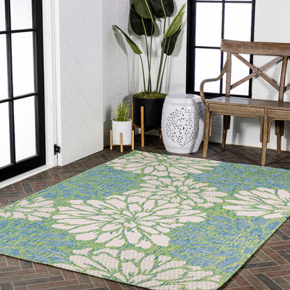 JONATHAN Y Floral Textured Weave Indoor/Outdoor Area Rug