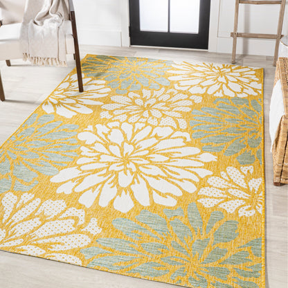 JONATHAN Y Floral Textured Weave Indoor/Outdoor Area Rug