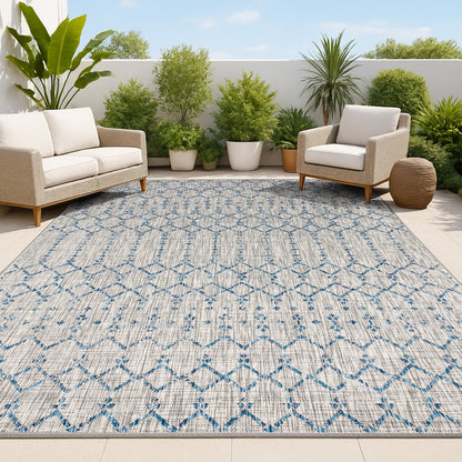 JONATHAN Y Trebol Moroccan Geometric Textured Weave Indoor/Outdoor Area Rug