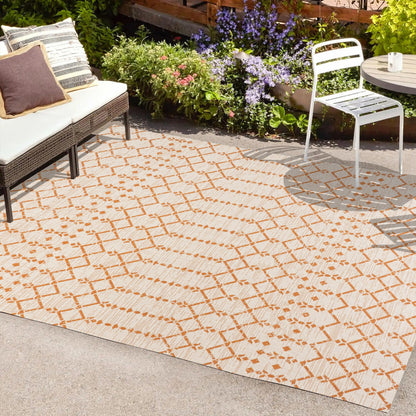 JONATHAN Y Trebol Moroccan Geometric Textured Weave Indoor/Outdoor Area Rug