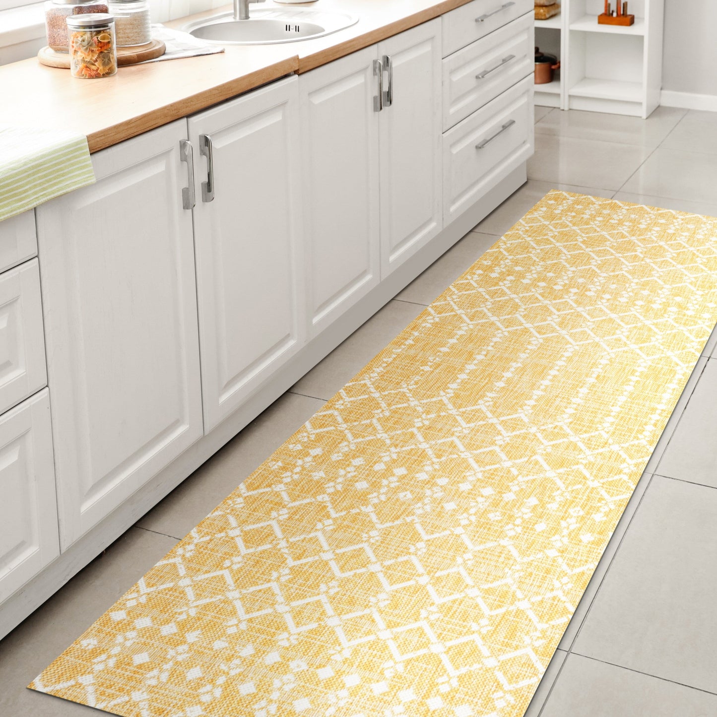 JONATHAN Y Trebol Moroccan Geometric Textured Weave Indoor/Outdoor Area Rug