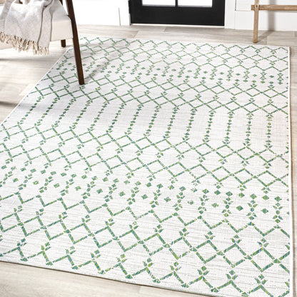 JONATHAN Y Trebol Moroccan Geometric Textured Weave Indoor/Outdoor Area Rug
