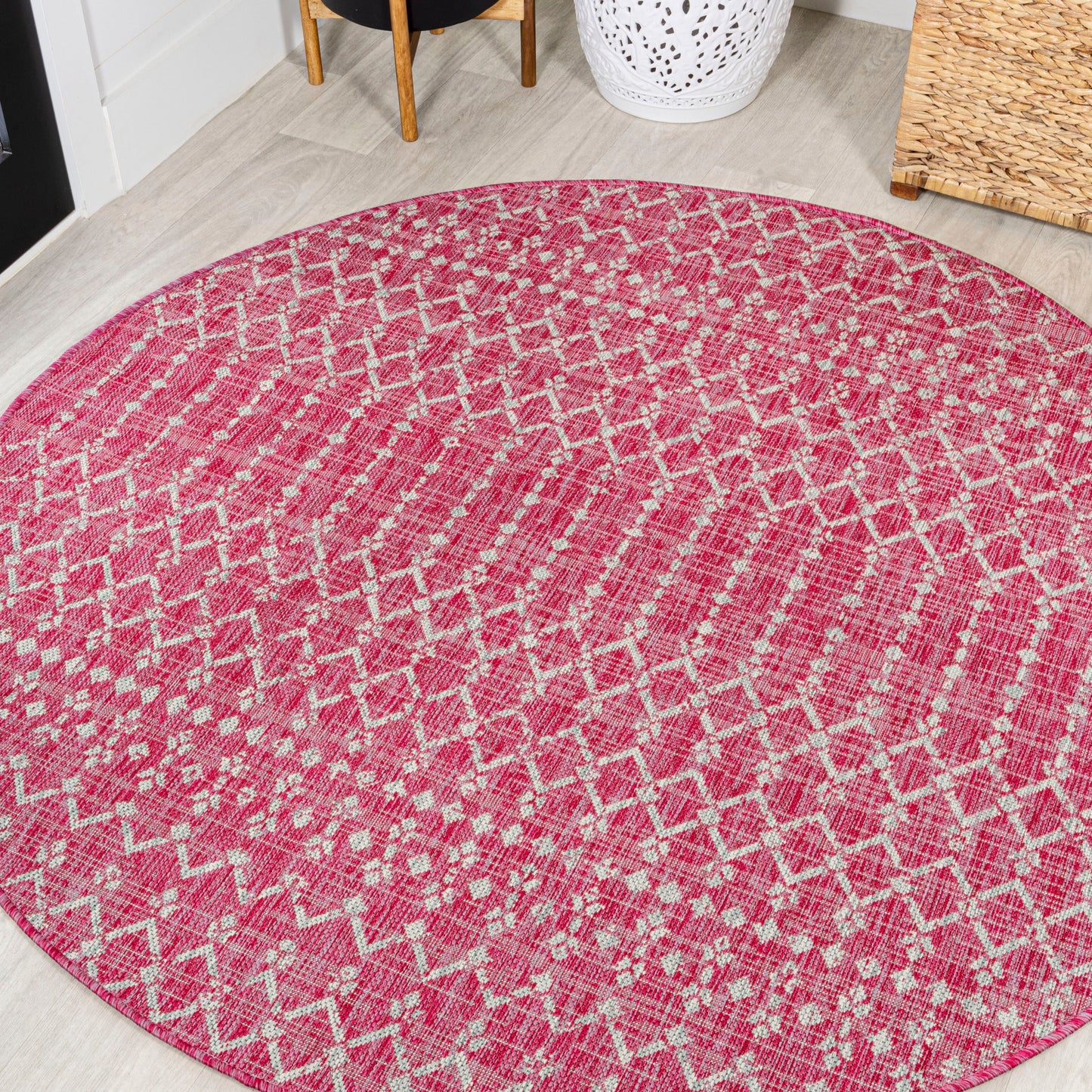 JONATHAN Y Trebol Moroccan Geometric Textured Weave Indoor/Outdoor Area Rug