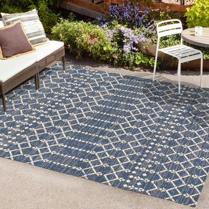 JONATHAN Y Trebol Moroccan Geometric Textured Weave Indoor/Outdoor Area Rug