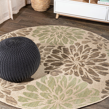 JONATHAN Y Floral Textured Weave Indoor/Outdoor Area Rug
