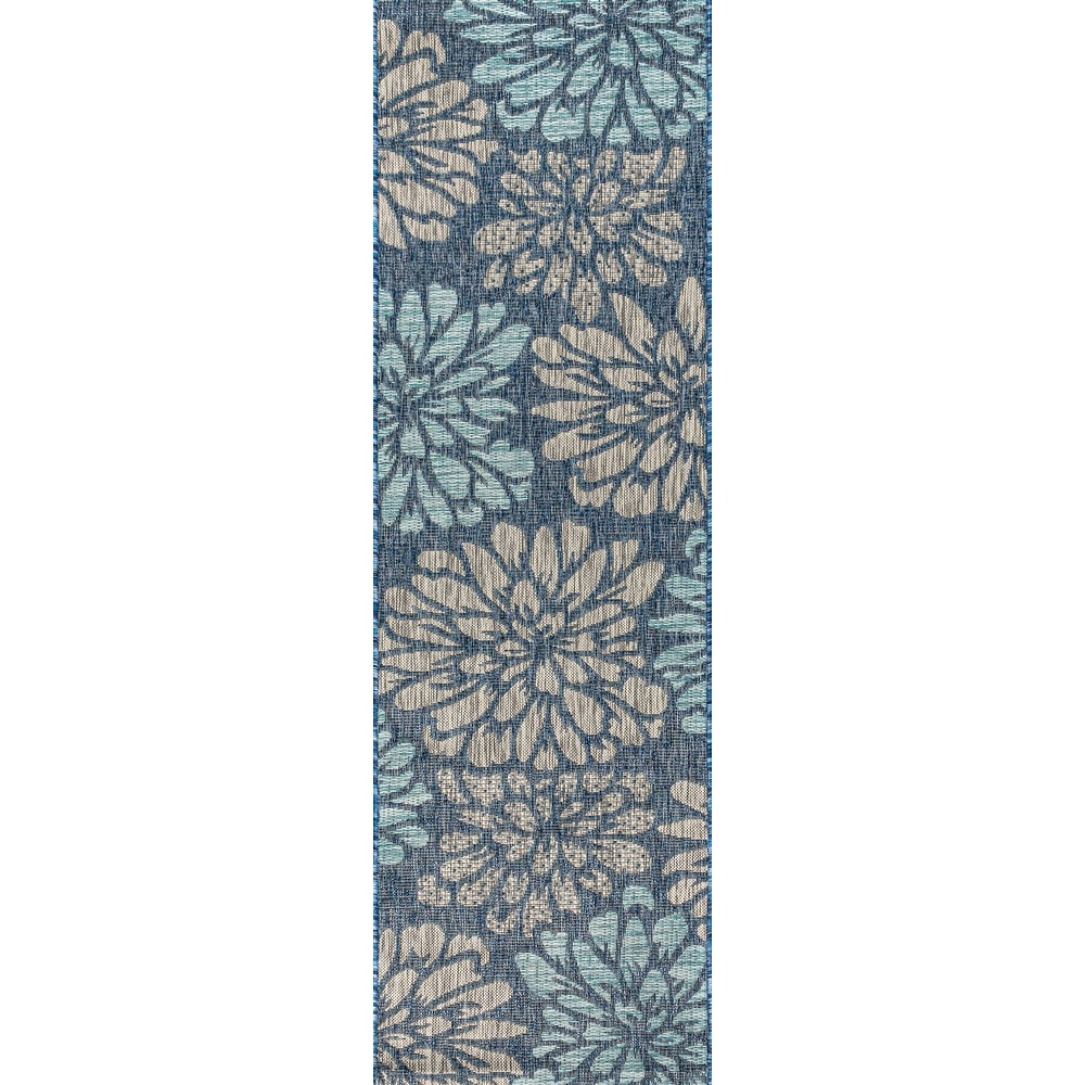 JONATHAN Y Floral Textured Weave Indoor/Outdoor Area Rug