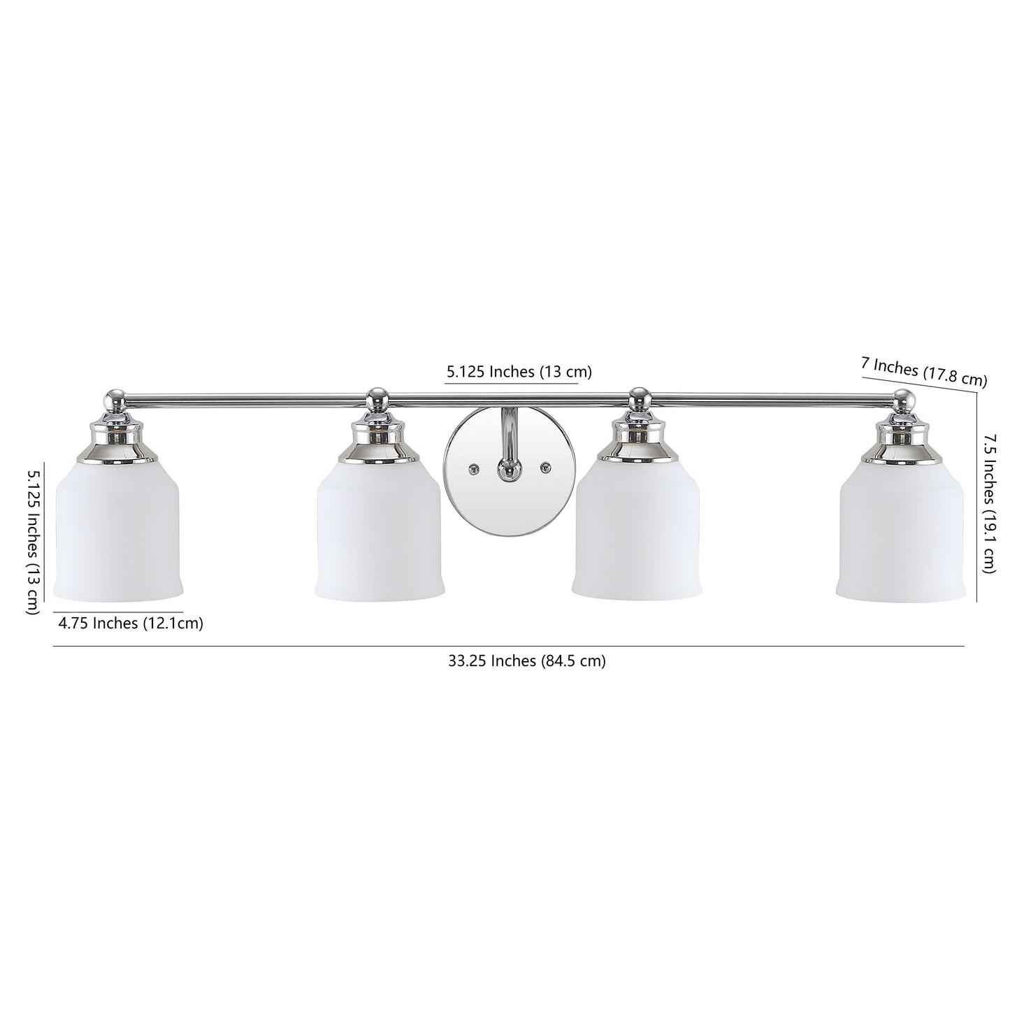 Jayne Iron/Frosted Glass Farmhouse Cottage LED Vanity Light, by JONATHAN Y