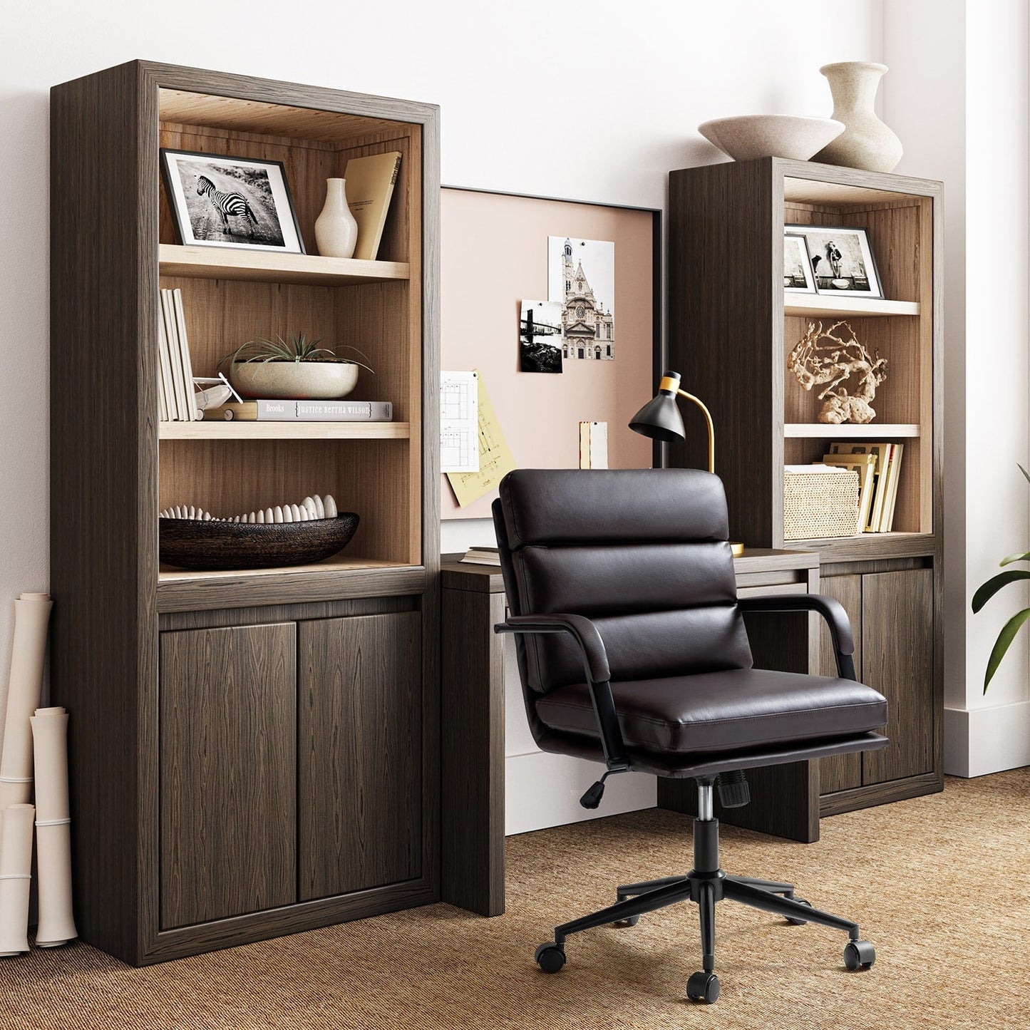 Joseph Modern Task Faux Leather Chair with Tilt Lock and Center Tilt by HULALA HOME