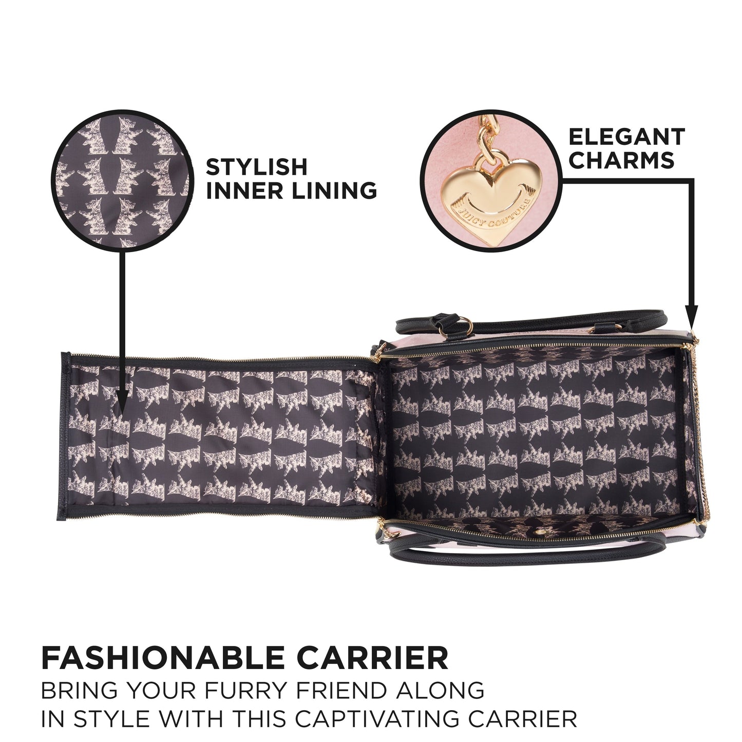 Juicy Couture Give Me Treats Pet Carrier - Stylish Travel Bag