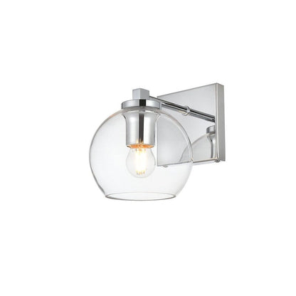 Julian 1 Light Black and Clear Bath Sconce