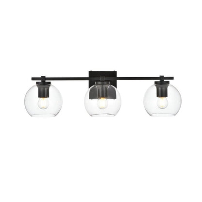 Julian 1 Light Black and Clear Bath Sconce