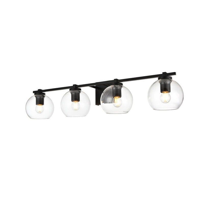 Julian 1 Light Black and Clear Bath Sconce