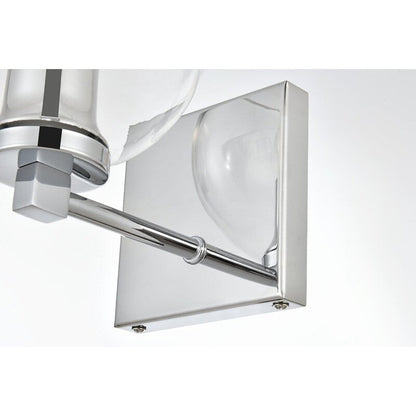 Julian 1 Light Black and Clear Bath Sconce