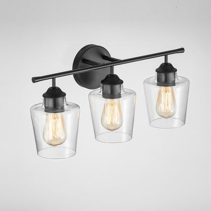 KAWOTI 3-Light Dimmable Bathroom Vanity Light with Glass Shade - L22 x W7 x H10.5