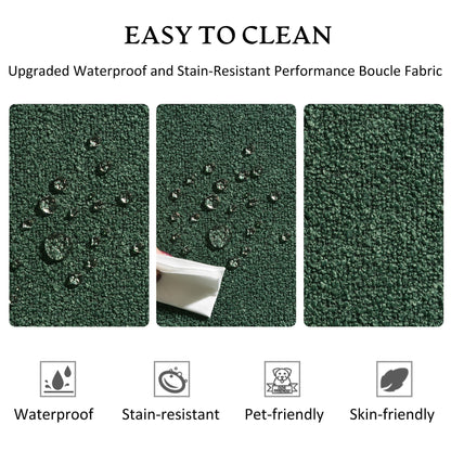 KINWELL Boucle Upholstered 2-Seats Loveseat with Pillows