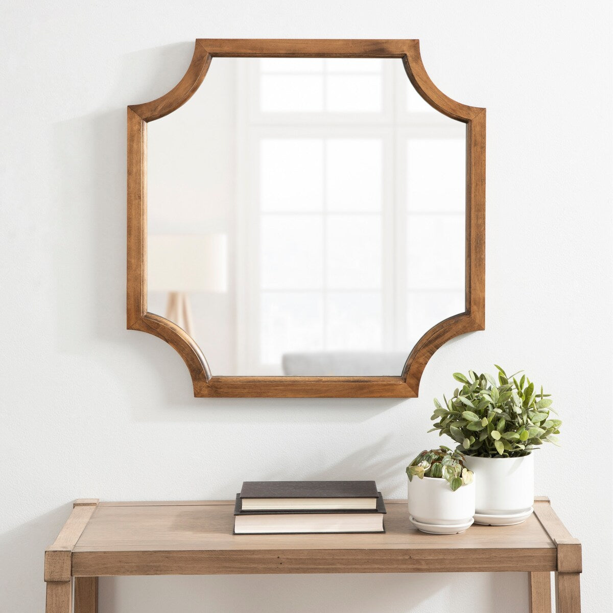 Kate and Laurel Hogan Scalloped Wood Framed Mirror