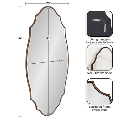 Kate and Laurel Leanna Scalloped Oval Wall Mirror