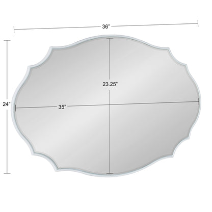 Kate and Laurel Leanna Scalloped Oval Wall Mirror