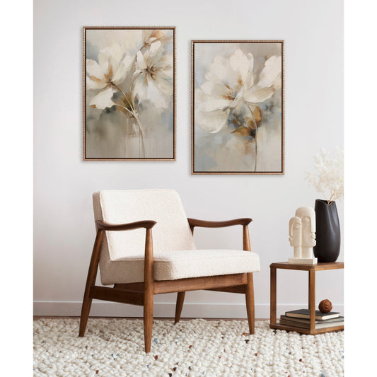 Kate and Laurel Sylvie Beaded Abstract Botanical Canvas