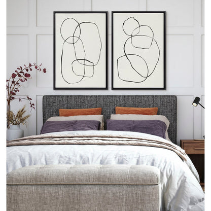 Kate and Laurel Sylvie Modern Circles Framed Canvas Set by Teju Reval