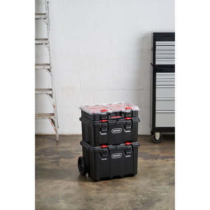 Keter Stack-n-Roll 3 Pc Mobile Tool Storage and Organization, Durable Resin Modular Toolbox System