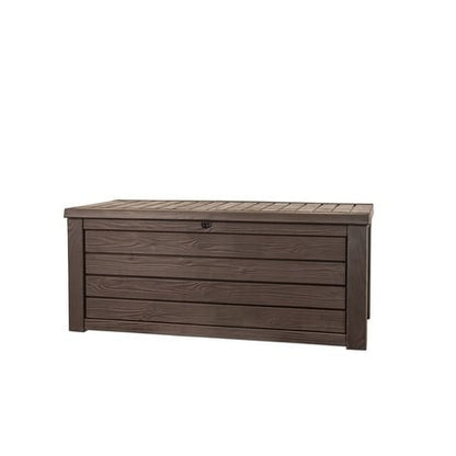 Keter Westwood 150 Gallon Large Durable Resin Outdoor Storage Deck Box For Furniture and Supplies, Brown