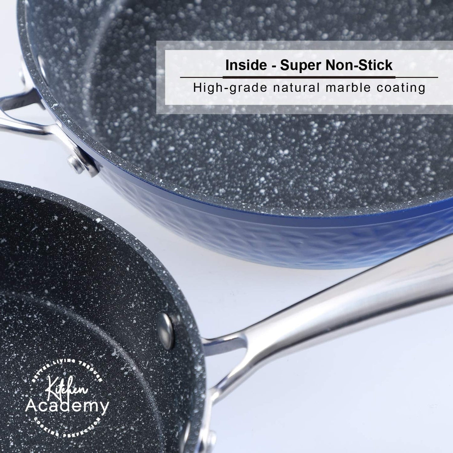 Kitchen Academy 15-piece Nonstick Granite-coated Cookware Set