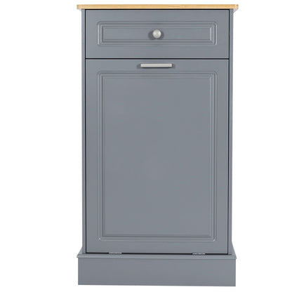 Kitchen Tilt Out Trash Cabinet Can Bin Storage Wooden Counter-top Waste Baskets with Drawer