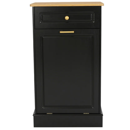 Kitchen Tilt Out Trash Cabinet Can Bin Storage Wooden Counter-top Waste Baskets with Drawer