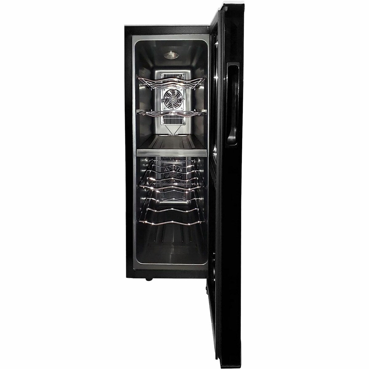Koblenz 12-Bottle Wine Cooler Free Standing Dual Zone Wine Fridge and Chiller - Black