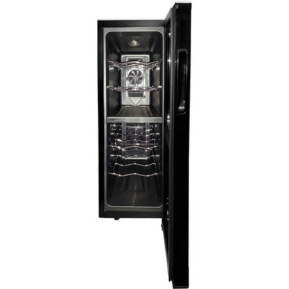 Koblenz 12-Bottle Wine Cooler Free Standing Dual Zone Wine Fridge and Chiller - Black
