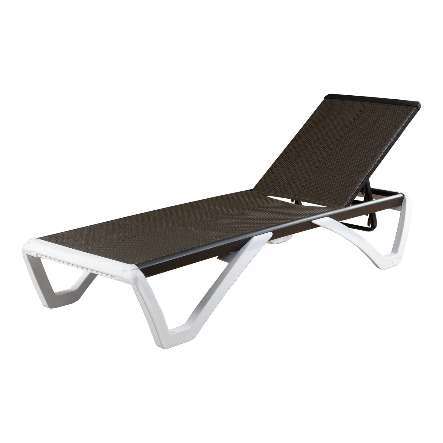 Kozyard Alan Full Flat Aluminum and Polypropylene Resin Legs Patio Reclining Adjustable Chaise Lounge